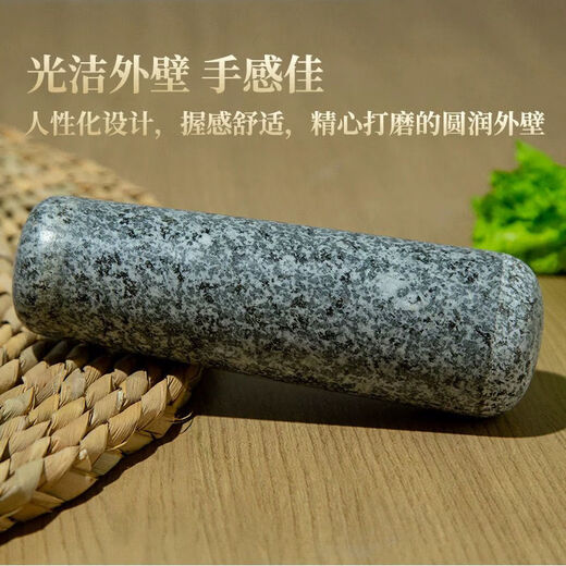 Fantasy garlic hammer, stone garlic pounder, stone mortar, stone nest, old pounding jar, garlic mortar, pounded into the nest, black flower stone medium polished