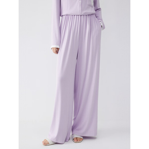 ELLE fake two-piece casual suit for women with built-in chest pad, comfortable and loose lavender home wear suit 2026 spring purple S