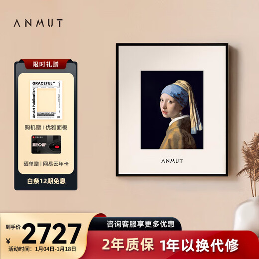 Anmut mural lyrics audio S2 third generation PRO wall-mounted oil painting speaker Bluetooth wireless home suspended lyrics subtitle audio HIFI New Year girlfriend gift national subsidy