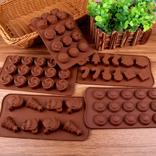 Tuojin homemade silicone rose chocolate mold to make diy heart-shaped ice tray ice mold jelly pudding handmade creative pink cat head shape