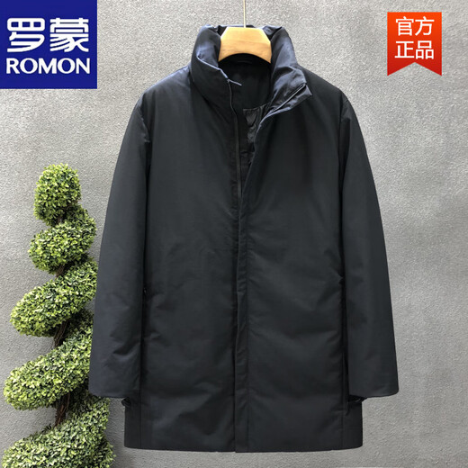 ROMON Легкий деловой простой пуховик средней длины, Мужская модная брендовая утепленная теплая куртка 2026, новый зимний мужской топ черного цвета L