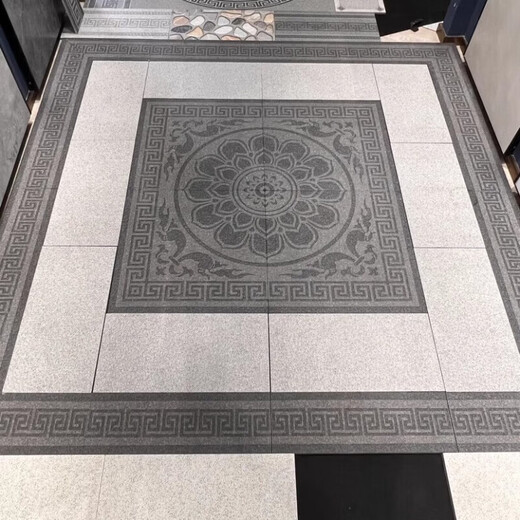 He Jian Gong 2.2 2.8 floor paving stone mosaic floor tiles villa entrance door Fu word puzzle outdoor courtyard garden exposed Fu word Fu style