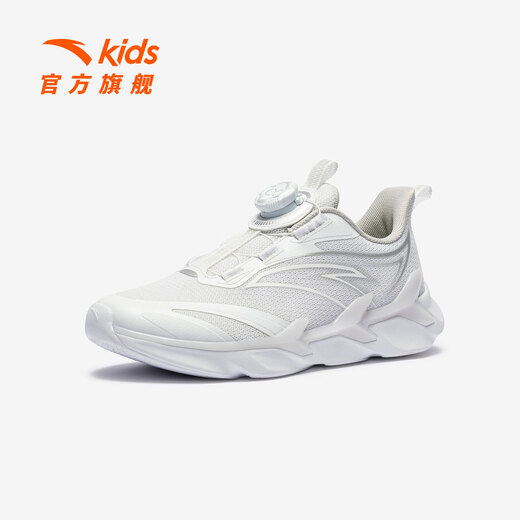 ANTA Children's Sports Shoes for Men and Women, Medium and Large Children's Shoes 2026 Spring and Summer New Breathable Knob Technology Bow Speed ​​4.0 Running Shoes 26 New - Miwang Anta White-9 40/25cm