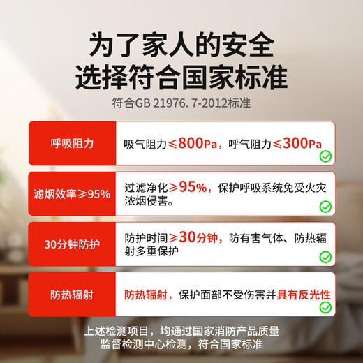 Jingxi gas mask fire mask fire mask fire escape firefighting 3C PVC upgraded version 30 type respirator TZL30B PVC adult upgraded version