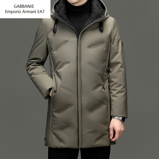 Emporio Armani EA7 Armani winter clothing middle-aged men's stand-up collar hooded down jacket men's business commuting casual solid color warm thickened outer black M 170