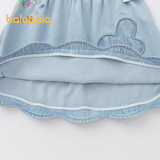 BALABALA Shopping mall same style BALABALA children's clothing children's short skirt girls 2026 new spring and autumn pure cotton embroidered skirt denim light blue 88101 90