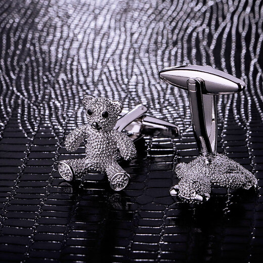 Cufflinks (KFLK) silver bear French shirt cufflinks boys' animal shirt cuff buttons metal women's cufflinks Cufflinks K191