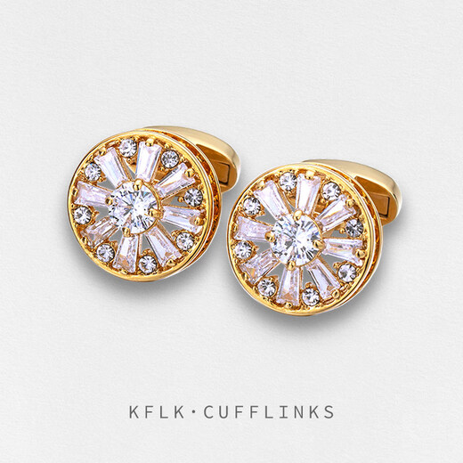 KFLK hollow French nail shirt cuff buttons for men's light luxury custom shirt cuff buttons for women's gemstone cuff buttons K056