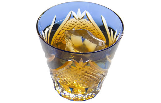 KAGAMI crystal glass whiskey glass blue Mount Fuji cold wine glass blue 140ML