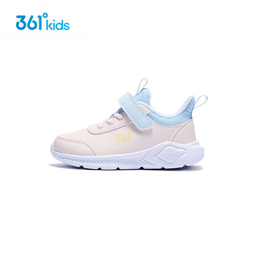 361 Children's Shoes Girls' Velvet Warm Cotton Shoes 2025 Winter New Children's Velcro Soft Sole Casual Running Sneakers Rose Water Pink/Water Clear Blue 28