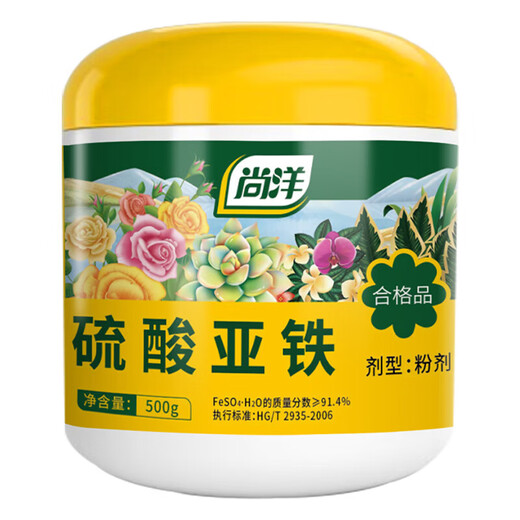 尚洋硫酸亚铁500g防黄叶园艺盆栽养花植物发财树通用型多肉花肥料 通用硫酸亚铁500g+德沃多柠檬酸500g