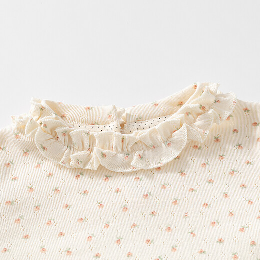 Fanhunting girls long-sleeved T-shirt spring 2026 new style children's lace collar bottoming shirt baby top spring and autumn off-white 80 cm