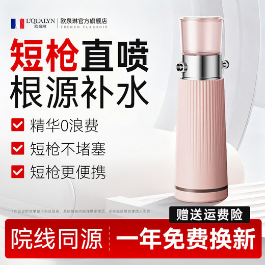 LQUALYN High Pressure Oxygen Injection Instrument Nano Spray Hydration Instrument Beauty Instrument Essence Introducer Facial Steaming Household Water Light Instrument Upgraded PRO Short Gun Patented + Patented Thermal Jet Facial Steamer