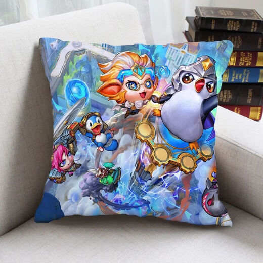 Jiuyao Genting Game Golden Shovel Battle Pillow LOL League of Legends Bedside Car Lumbar Cushion Sofa Living Room Cushion DAP20 40*40 cm (pillow core + pillow case)