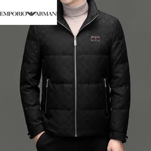 EMPORIO ARMANI阿玛尼2025年冬季新款男士白鸭绒商务休闲时尚纯色保暖羽绒服男外 咖啡色 2XL 建议150-170斤