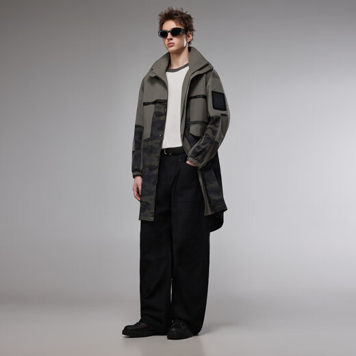 CABBEEN splicing camouflage design CABBEEN casual street workwear style windbreaker spring men's 3261137001 olive green L /175/50