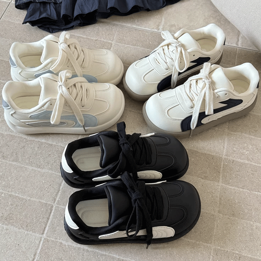 Woodpecker Hong Kong style white shoes for women 2026 spring new sneakers soft sole versatile lightweight casual shoes comfortable non-slip sports shoes black 36 (230mm)