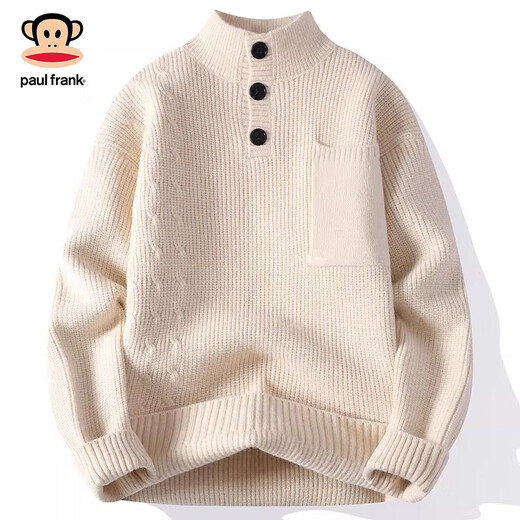 Big Mouth Monkey (paul frank) American retro casual sweater men's 2026 spring new fashion brand versatile loose turtleneck knitted warm top burgundy official authentic M recommended 95-115Jin Jin equals 0.5 kg