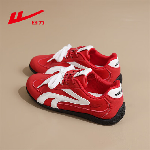 Warrior moral training shoes women's 2026 spring new sneakers women's popular Forrest Gump shoes retro sports students versatile casual shoes red and white 39