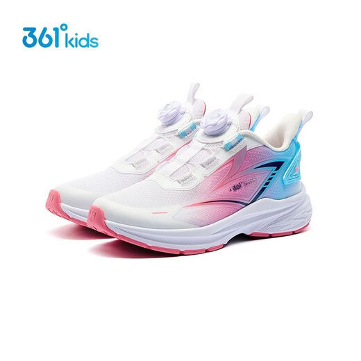 361 boys running shoes 2026 spring new style non-slip breathable knob children's sports shoes for middle-aged, primary school students and girls 361 degree white/flower pink/clear sky blue 38
