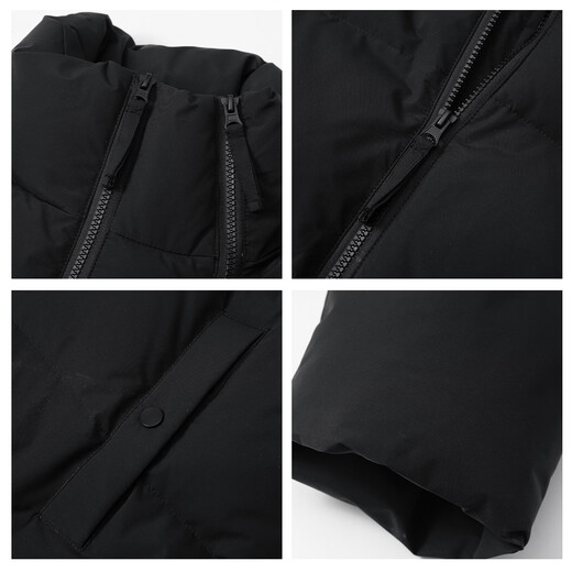 GROUND ZERO Autumn and Winter Couple Model 90 White Duck Down Stand Collar Thickened Warm Down Jacket Black S