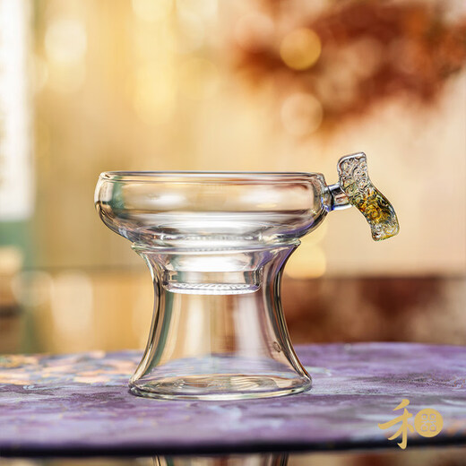 Heqi Yunning filter high borosilicate glass laser punched tea filter tea set Mi Cui household tea set He Qi-Yunning filter Mi Cui polite double standard