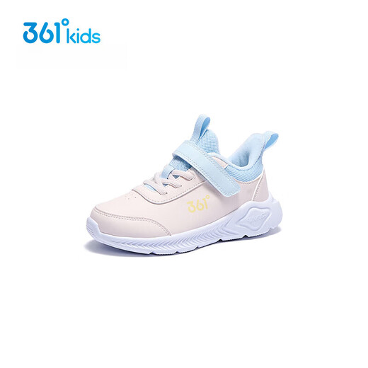 361 Children's Shoes Girls' Velvet Warm Cotton Shoes 2025 Winter New Children's Velcro Soft Sole Casual Running Sneakers Rose Water Pink/Water Clear Blue 28