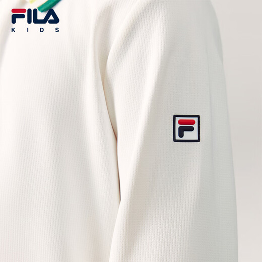 FILA children's clothing long-sleeved 2026 spring new boys' POLO shirt cloud white-WT 105