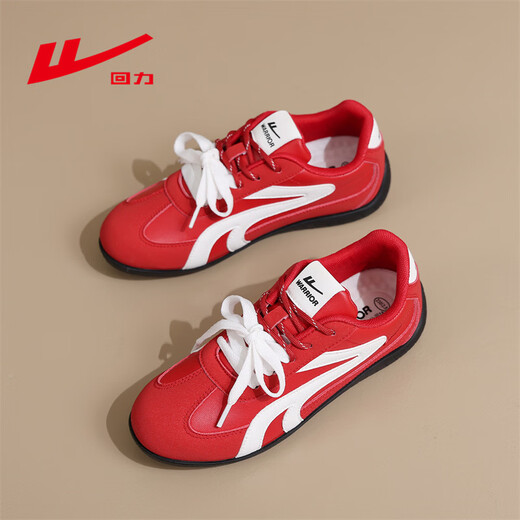 Warrior moral training shoes women's 2026 spring new sneakers women's popular Forrest Gump shoes retro sports students versatile casual shoes red and white 39