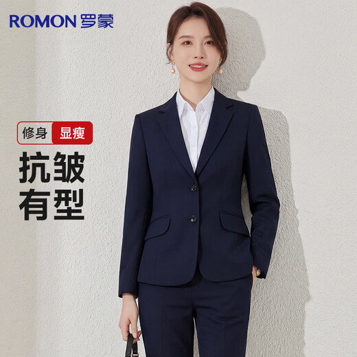 Luo Meng Suit Women's Professional Dress Single Suit Business Interview Work Commuting Suit Jacket Gray