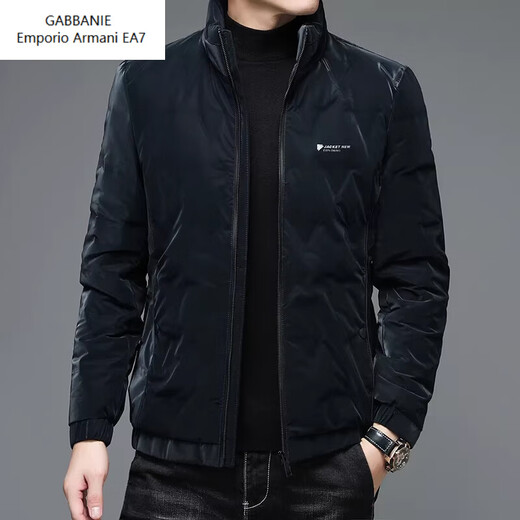 Emporio Armani EA7阿玛尼商务休闲加厚保暖男士羽绒服外套冬季新款立领冬装上衣男装 藏青色 M 170 100-120斤