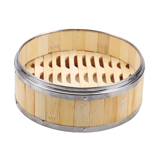 Tuojin Dim Sum Steamer Bamboo Xiao Long Bao Steamer Rice Rack Stainless Steel Bound Steaming Grid Cantonese Morning Tea Restaurant Bamboo Steamer Cage body (no cloth mat provided) 13cm