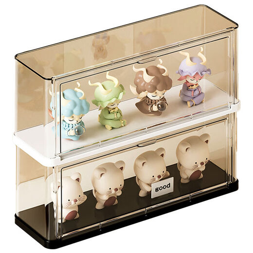 Fantasy display stand in storage box dust-proof flip-top display box storage cabinet 3 pieces in white, flip-top easy to access, anti-falling glue included
