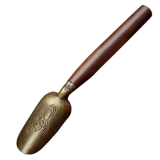Jingdian Tea Spoon Wood Alloy Japanese Tea Shovel Tea Spoon Tea Can Tea Taking Tea Ceremony Accessories Wood Tin Alloy Jade Hand Buddha Hand-Tea Spoon