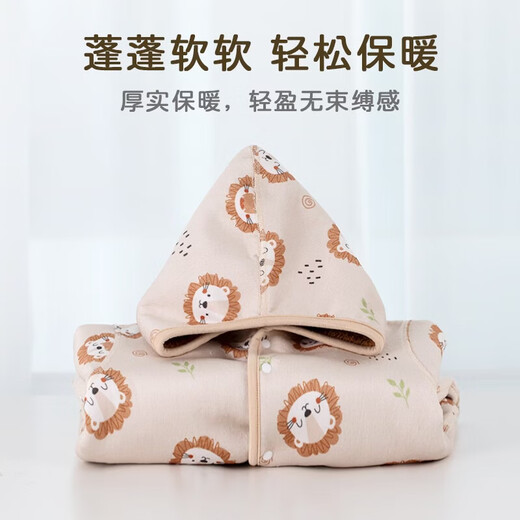 Yingbeiyi newborn baby jumpsuit baby clothes autumn and winter velvet thickened warm clothes going out clothes hayi super cute new style Sleeping Moon Cafe 100cm