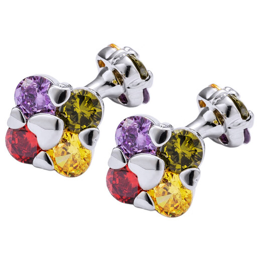 Cufflinks (KFLK) French shirt cufflinks for women's light luxury custom shirt decorative cuff buttons gemstone cufflinks Cufflinks K286