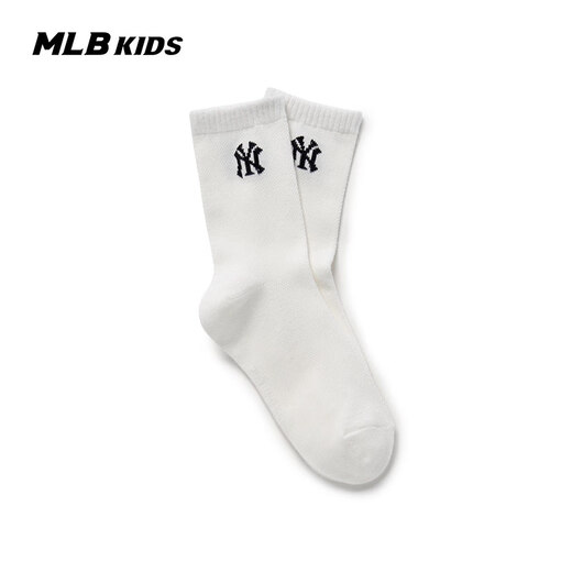 MLB children's official boys and girls classic LOGO soft, comfortable, trendy and versatile mid-calf socks 26 spring new style, light pink, one size fits all 19-23cm