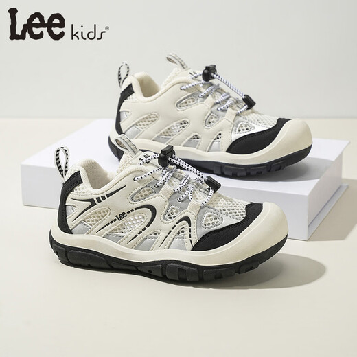 LEE KIDS children's sports shoes for men, women and middle-aged children running shoes 26 spring new running shoes non-slip wear-resistant running shoes casual shoes beige 26 inner length 16.9cm suitable for feet 15.9-16.4cm long