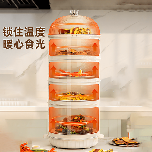 He Jiagong dish cover new high-end home dining table to put leftovers storage rack to prevent insects and flies from dust multi-layer food single function knob model five layers higher