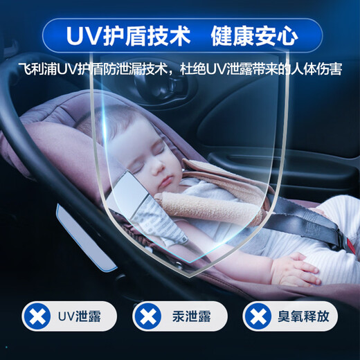 Philips (PHILIPS) car air purifier removes formaldehyde, removes odors, disintegrates viruses and bacteria, Portable sterilization, cup shape, GP5603 pink, official standard configuration