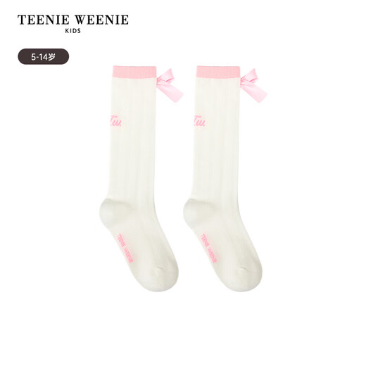Teenie Weenie Kids Bear Children's Clothes 26 New Girls Sweet College Bow Mid-calf Socks Light Pink One Size L