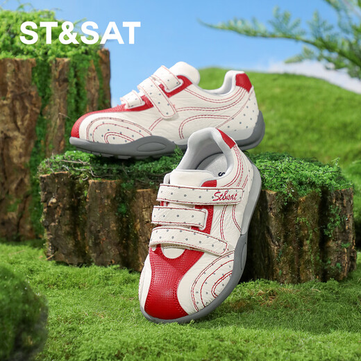 Saturday Children's Shoes Children's Moral Training Shoes 2026 Spring New Girls Soft Soled Casual Shoes Boys Light Sports Shoes Falling Cherry Red 28 Shoe Inner Length 18.1cm/Suitable for Foot Length 17.3cm