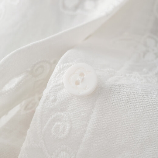 INMAN pure cotton French lace stand-up collar shirt for women 2026 spring commuting temperament high-end embroidered long-sleeved shirt off-white S