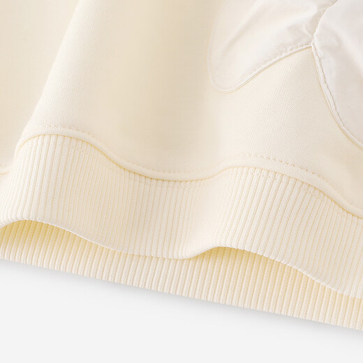 YEEHOO Haute Couture Series Children's Sweaters Baby Girl Round Neck Sweater Spring and Summer New Casual Cute Top Beige 90 cm