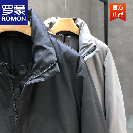 ROMON Легкий деловой простой пуховик средней длины, Мужская модная брендовая утепленная теплая куртка 2026, новый зимний мужской топ черного цвета L