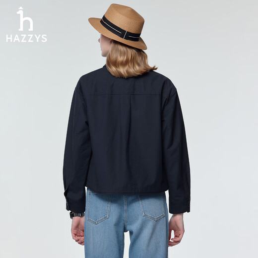 HAZZYS Women's Clothing Spring Women's PHIZ Series Loose Short Shirt for Women ASCSK1DAX04