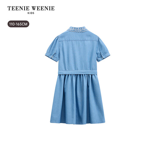Teenie Weenie Kids 26 New Girls Sunscreen Cool Lyocell Denim Dress Light Blue 150cm