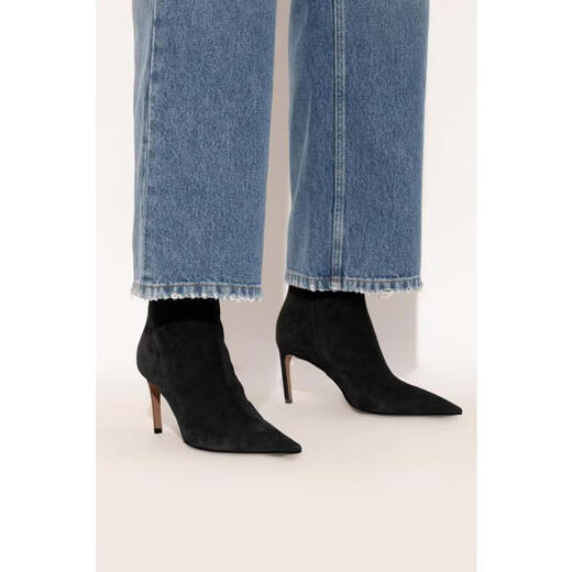 DOLCE & GABBANA women's short boots are breathable, lightweight, comfortable, non-slip, pointed side zippers, stiletto heels, short boots for work, black 40