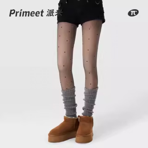 Pami (pami) Qiqi Jiangjian PRIMEET Pami polka dot stockings women's black pantyhose spring and summer black mercerized legs black polka dot thin velvet-pack_(suitable for 10-20 degrees) 1 pair one size fits all for women (suitable for 80-140 Jin Jin is equal to 0.5 kg)