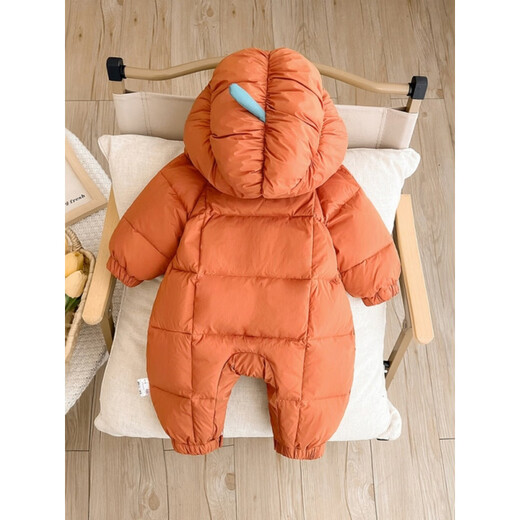 Disney baby down jacket autumn and winter jumpsuit winter born baby travel clothes winter newborn clothes winter thickened orange 66cm